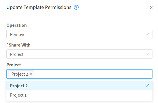Revoking permissions from both projects previously added
